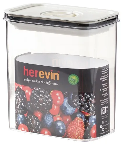 Контейнер HEREVIN пластиковий 1,8 л 9,5х15,3х17 см біло-чорний