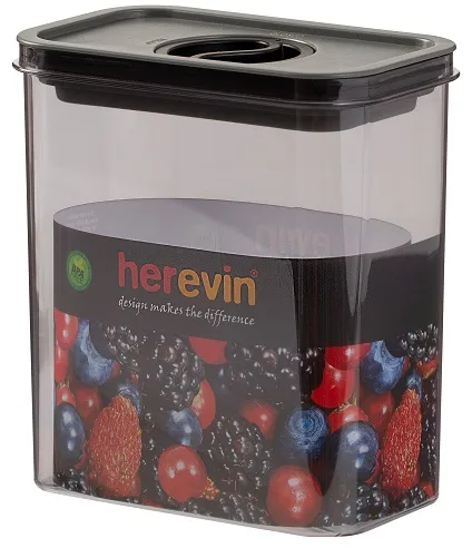 Контейнер HEREVIN пластиковий 1,8 л 9,5х15,3х17 см біло-чорний
