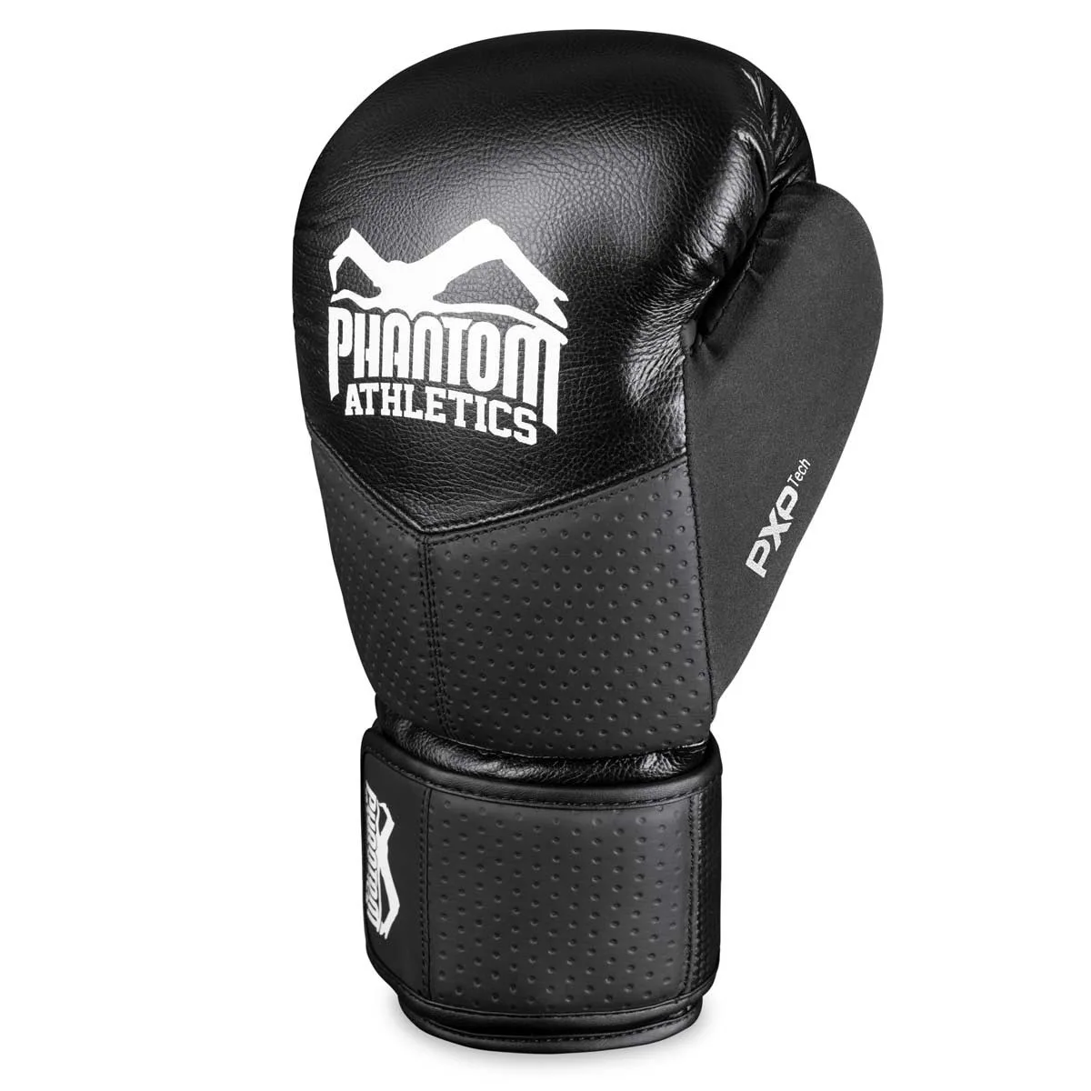 Боксерские перчатки Phantom PU 10 унций Черные с капой в комплекте.