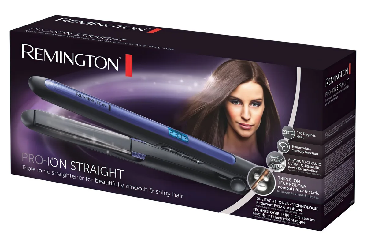 Випрямляч волосся Remington Pro Ion, температурний діапазон 150-230°C, керамічне покриття з турмаліном, чорний.
