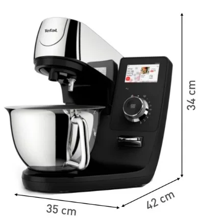 Кухонна машина Tefal 1200 Вт нержавіюча сталь 5,5 л срібна 8 швидкостей