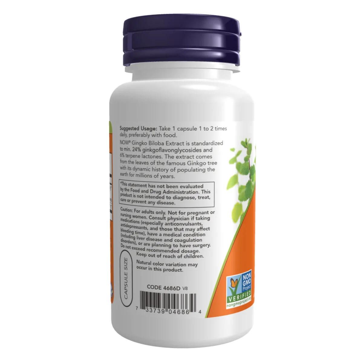 Ginkgo Biloba экстракт 240 капсул вегетарианский Non-GMO 60 мг