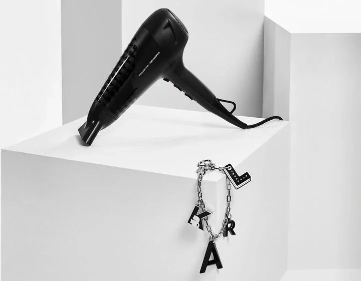 Фен Rowenta Studio Dry x Karl Lagerfeld, 2100Вт, 3 швидкості, холодний обдув, чорний.