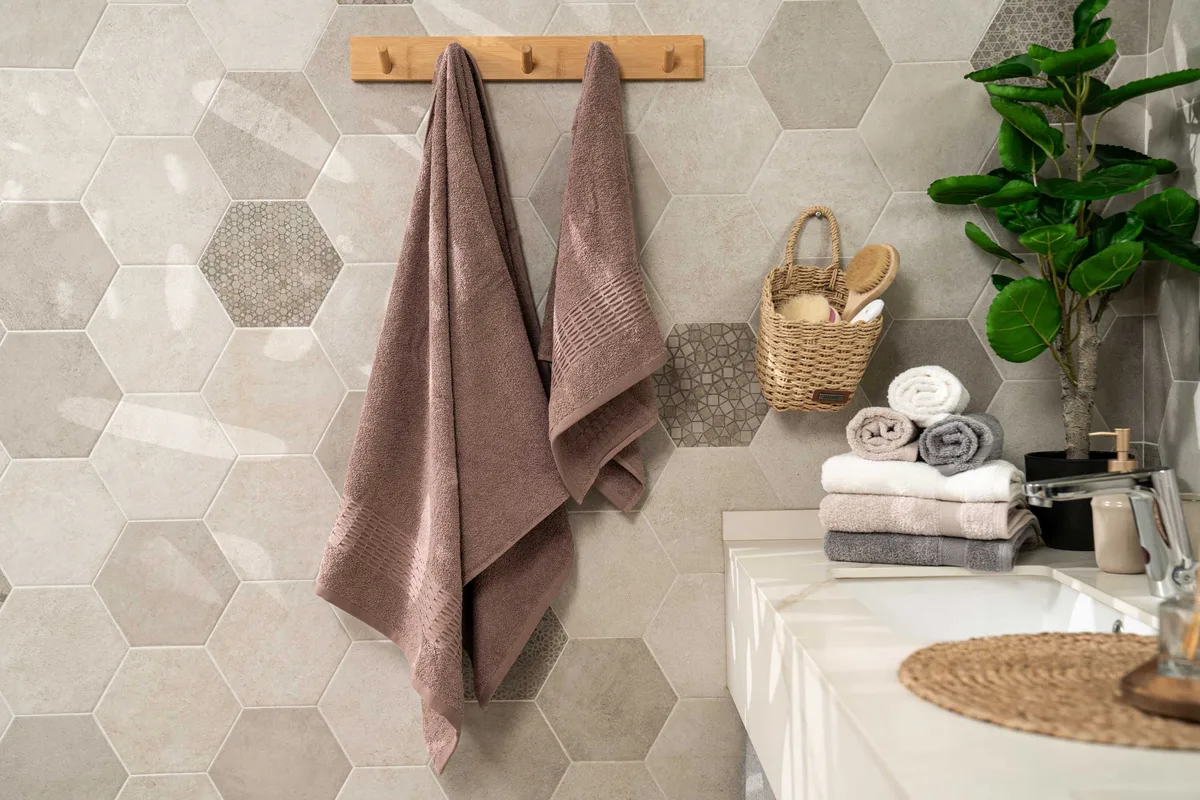 Комплект махрових рушників ARDESTO Lotus, 50х90см, 70х140см, 2 шт, 100% бавовна, світло-коричневий.