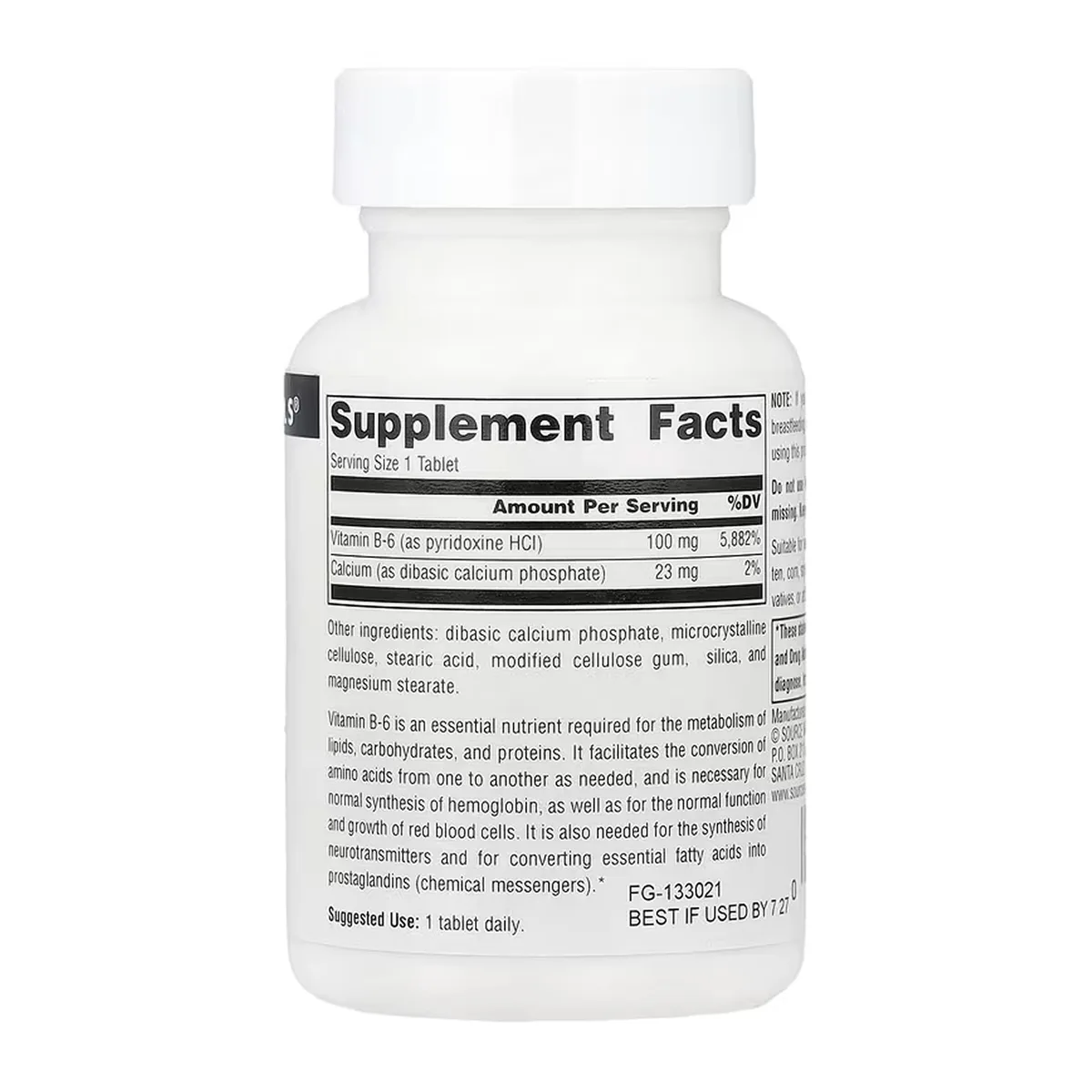 Витамин B6 Source Naturals 100 мг 100 таблеток для вегетарианцев