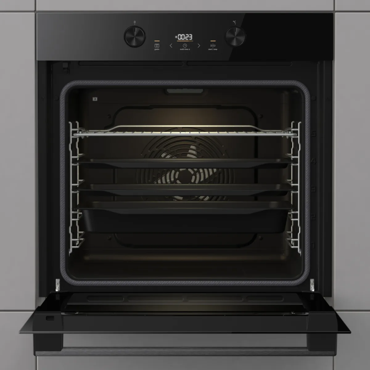 Електрична духова шафа Gorenje 77 л піролітичне очищення 59,5х59,5 см чорна