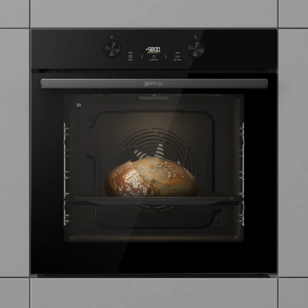 Електрична духова шафа Gorenje 77 л піролітичне очищення 59,5х59,5 см чорна