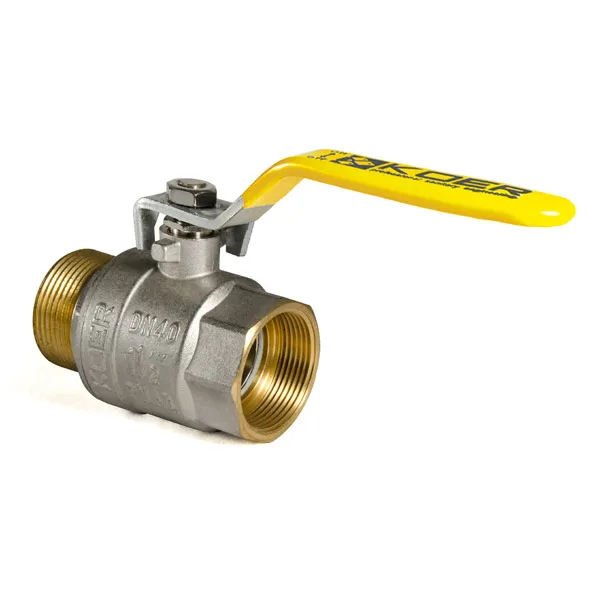 Кран шаровой KOER латунный 1 1/2" желтый рычаг