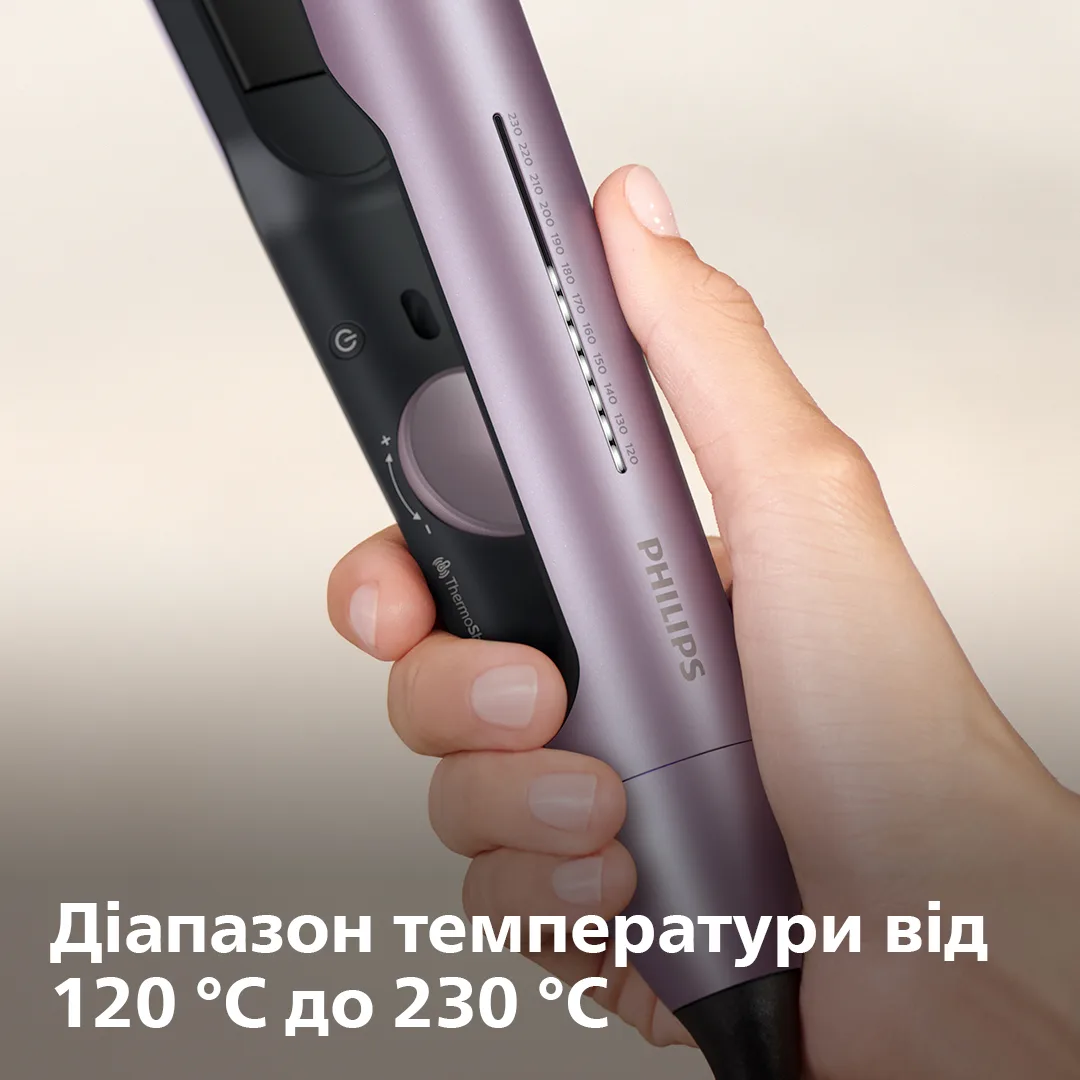 Випрямляч волосся Philips керамічний 25х105 мм світло-рожевий металік