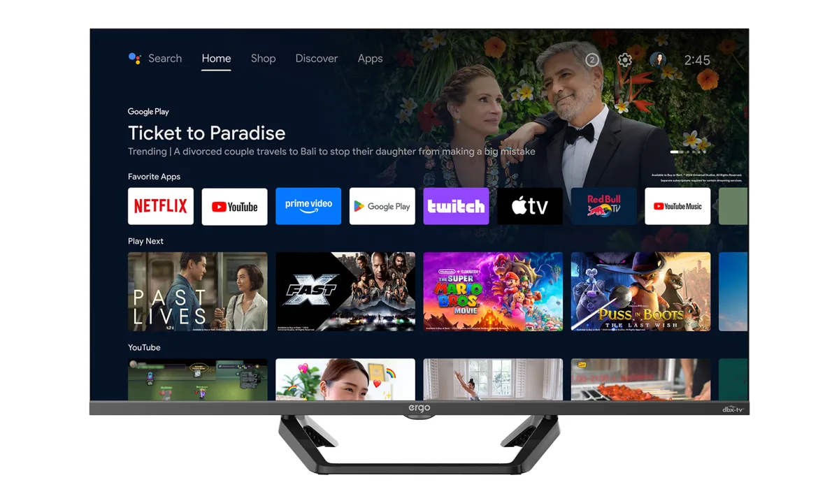 Телевізор ERGO QLED 32 дюйми чорний Full HD