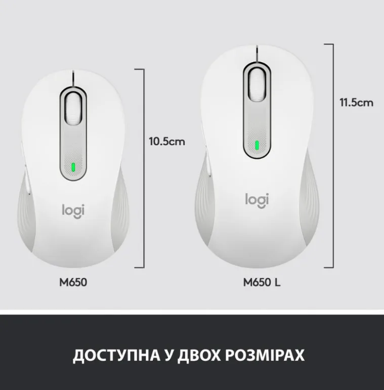 Миша комп'ютерна Logitech бездротова оптична маленька біла