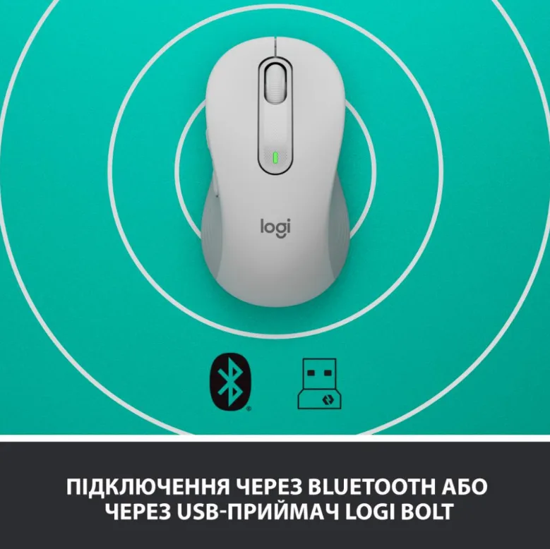 Миша комп'ютерна Logitech бездротова оптична маленька біла