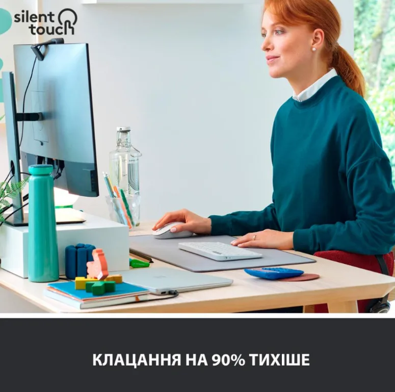 Миша комп'ютерна Logitech бездротова оптична маленька біла