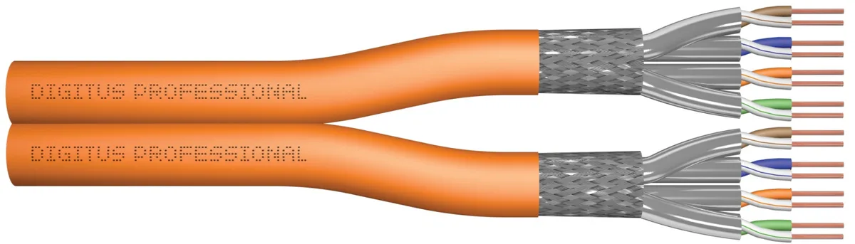 Кабель "вита пара" DIGITUS CAT 7 S-FTP, 1000м, AWG 23/1, LSZH, помаранчевий