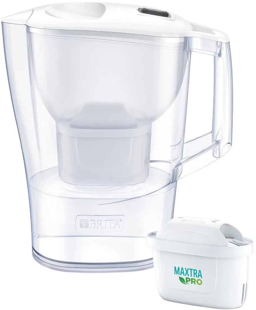 Фільтрувальний глечик Brita Aluna Memo MXPro 2.4л (1.4л очищеної води) з картриджем, білий.