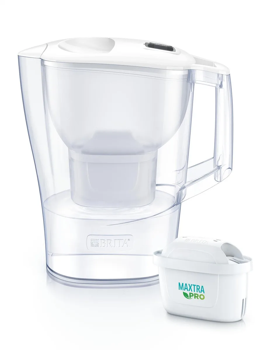 Фільтрувальний глечик Brita Aluna Memo MXPro 2.4л (1.4л очищеної води) з картриджем, білий.