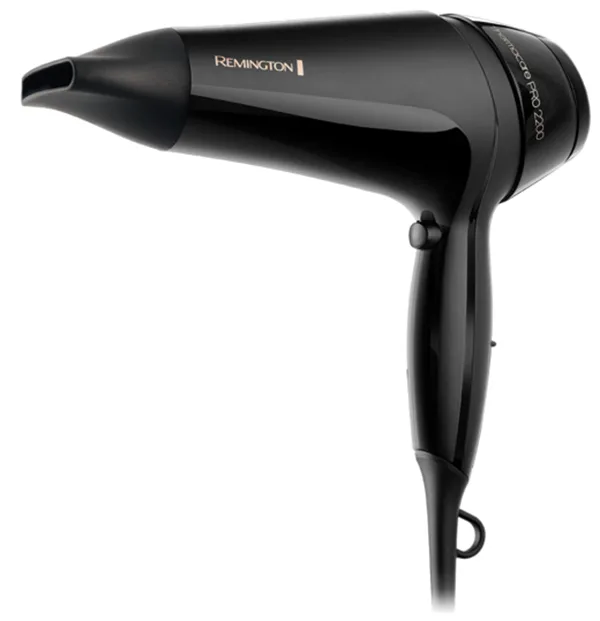 Фен Remington 2200 Вт черный с насадкой-концентратором, 2 скорости, 3 температуры.
