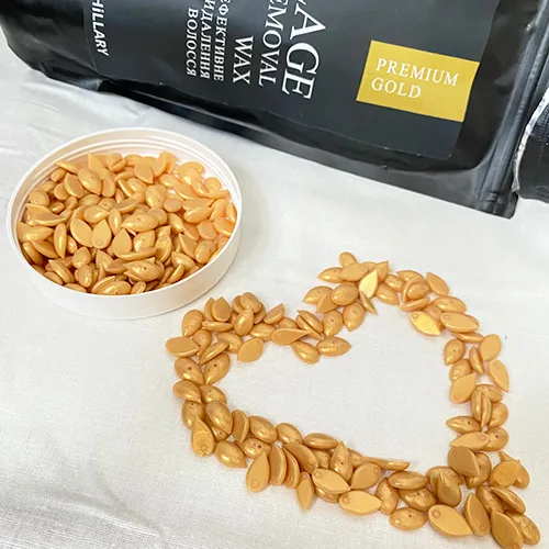 Сет гранул для епіляції Hillary Premium Gold 100 г гарячий віск для депіляції шкіри без подразнень