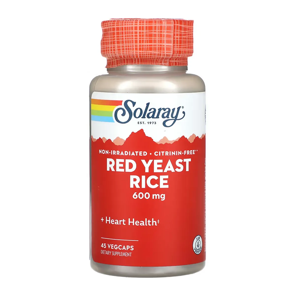 Red Yeast Rice Solaray рослинна целюлоза 600 мг 45 капсул