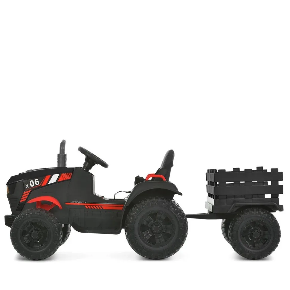 Дитячий електромобіль Трактор Bambi Racer 102x40x60 см пластик чорний