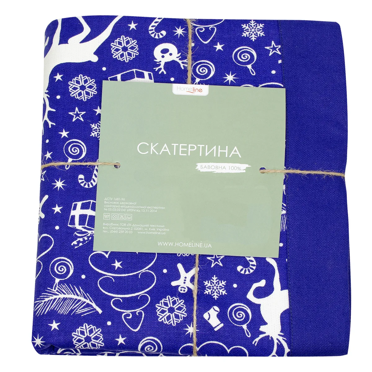 Скатертина Home Line полупанама 140х220 см синя