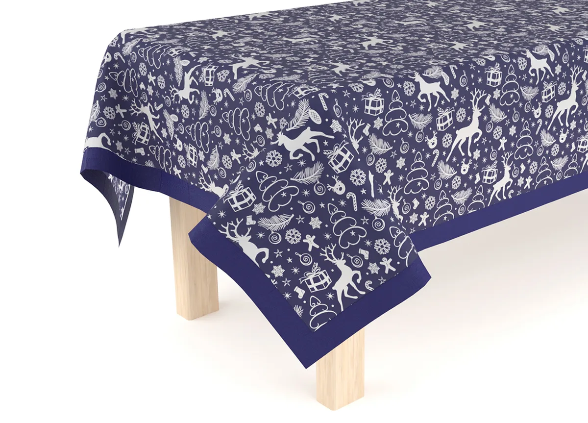 Скатертина Home Line полупанама 140х220 см синя