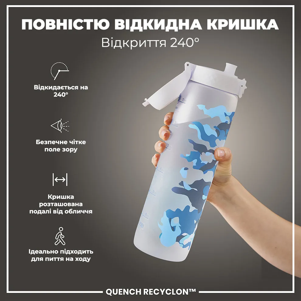 Пляшка для води ION8 Recyclon 1000 мл Білий BPA Free