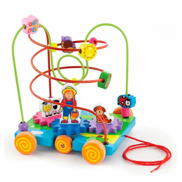 Дерев'яна каталка Viga Toys 25х20х25 см різнокольорова