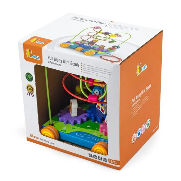 Дерев'яна каталка Viga Toys 25х20х25 см різнокольорова