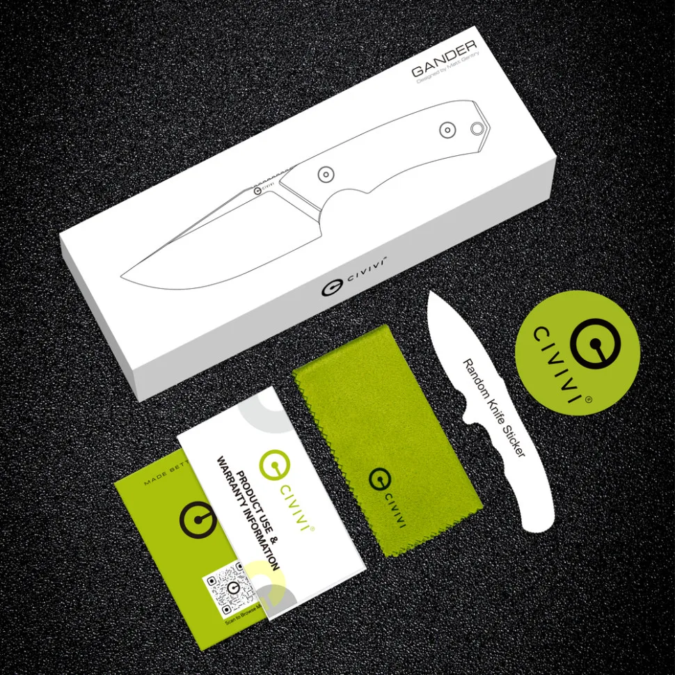 Ніж фіксований Civivi 9,2 см 14C28N Micarta чорний