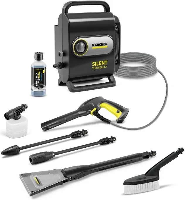 Високопродуктивна мийка під тиском Karcher K Silent Anniversary Edition, 1800 Вт, 130 бар, 420 л/год, шланг 6 м, вага 5 кг.