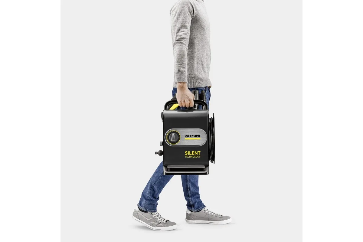 Високопродуктивна мийка під тиском Karcher K Silent Anniversary Edition, 1800 Вт, 130 бар, 420 л/год, шланг 6 м, вага 5 кг.