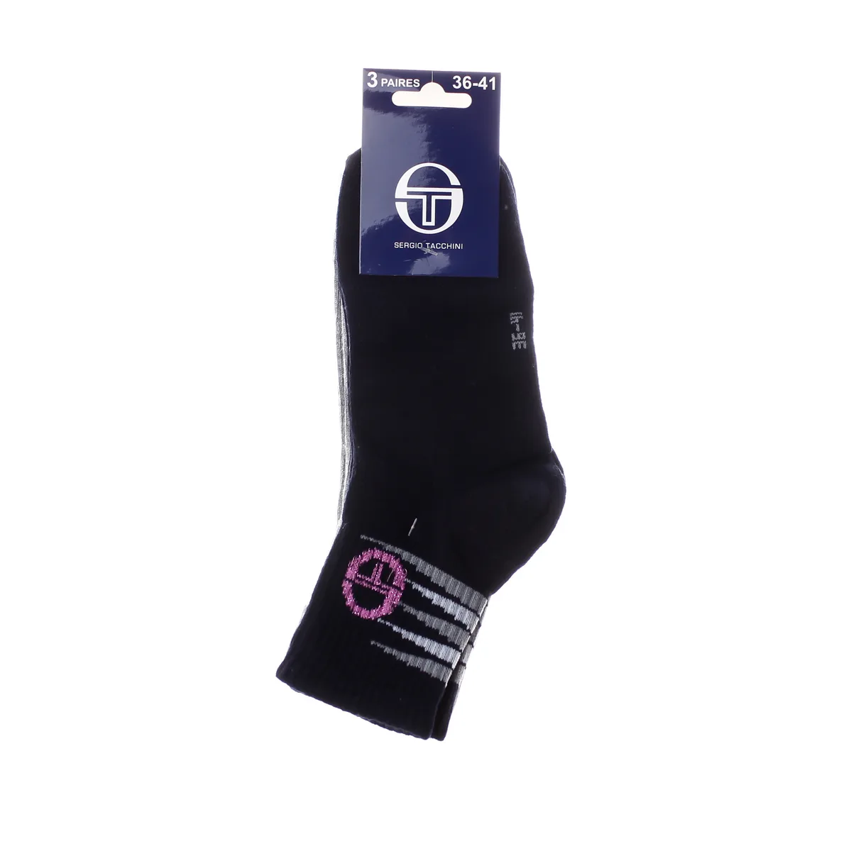 Шкарпетки Sergio Tacchini хлопок 36-41 белый серый синий 3 пары
