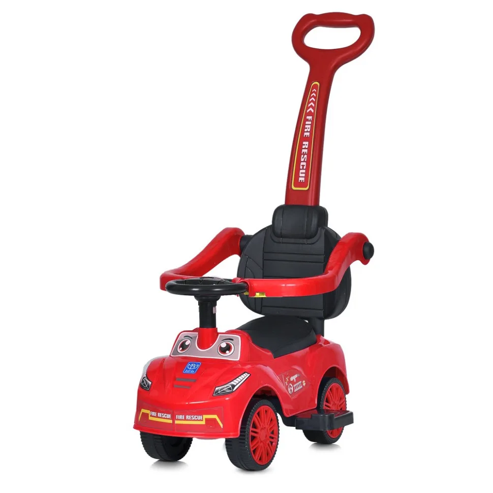 Дитяча каталка-толокар Bambi Racer з батьківською ручкою 58x29x30 см комбінований червоний