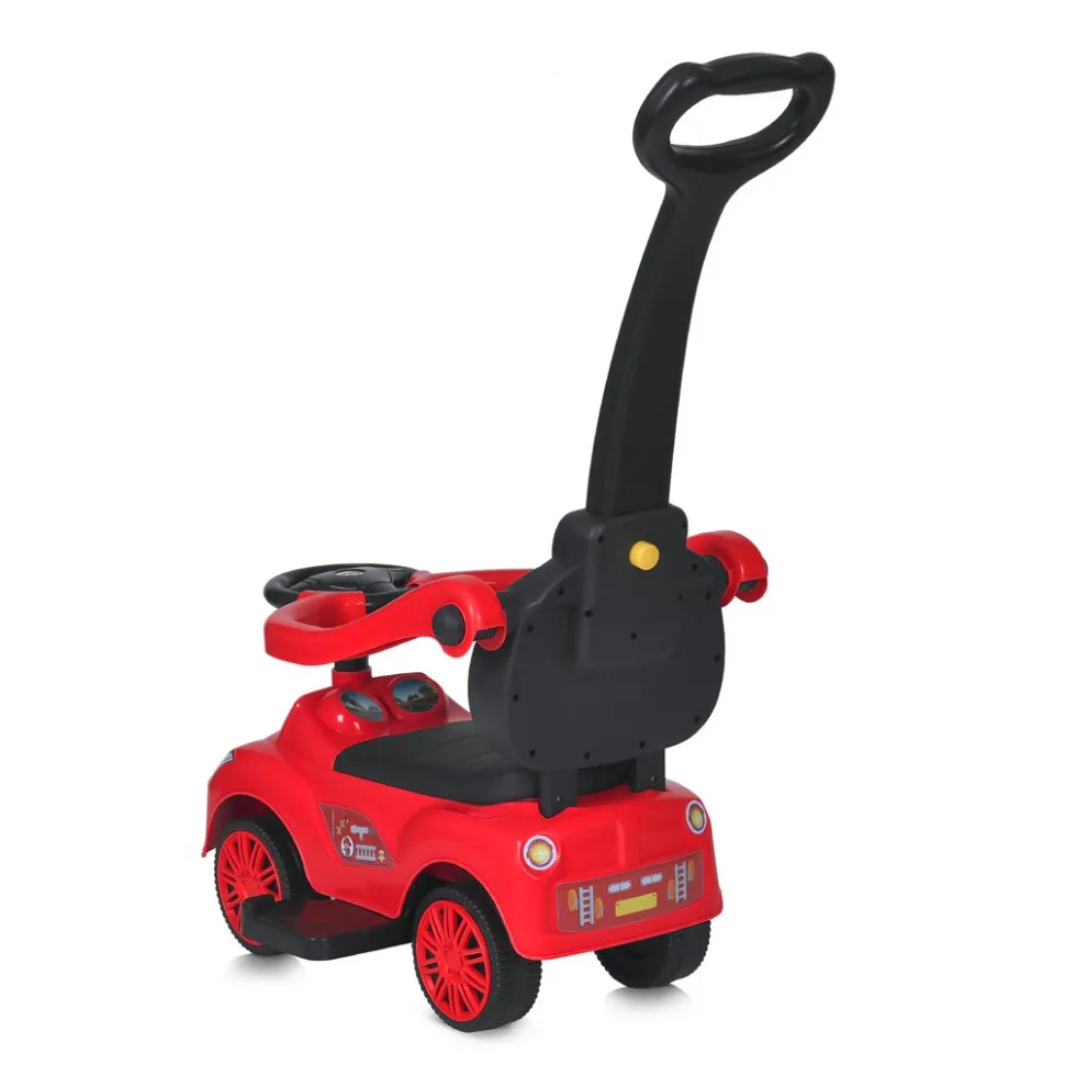 Дитяча каталка-толокар Bambi Racer з батьківською ручкою 58x29x30 см комбінований червоний