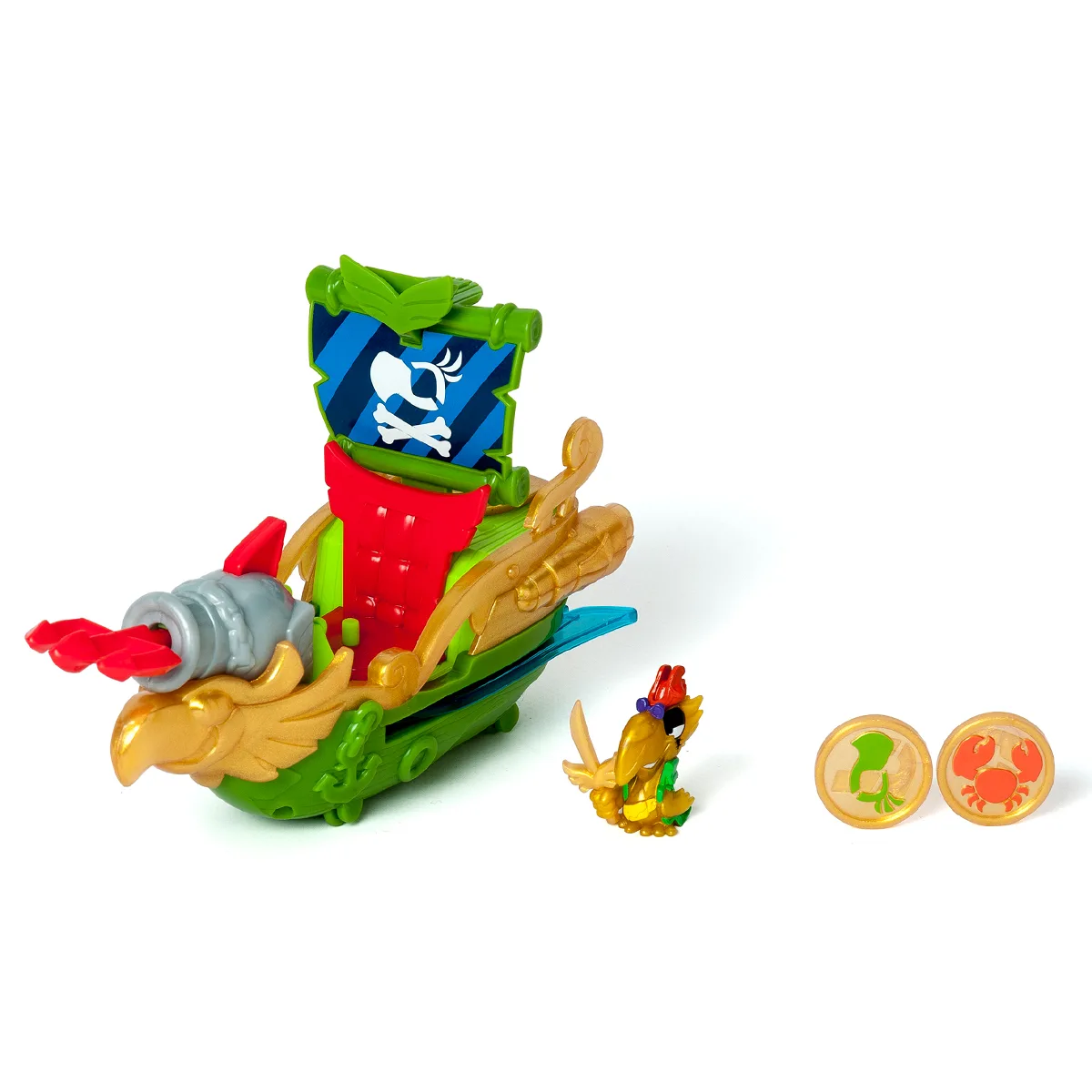 Игровой набор Piratix пиратский корабль 15.5х6.5х12 см пластик золотистый