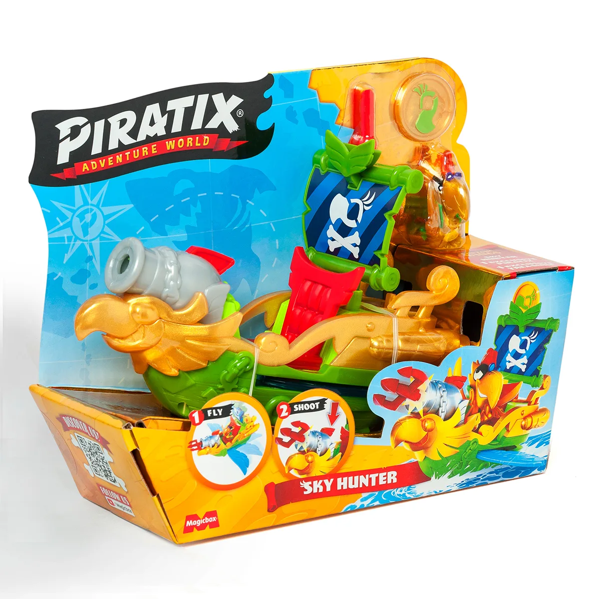 Игровой набор Piratix пиратский корабль 15.5х6.5х12 см пластик золотистый