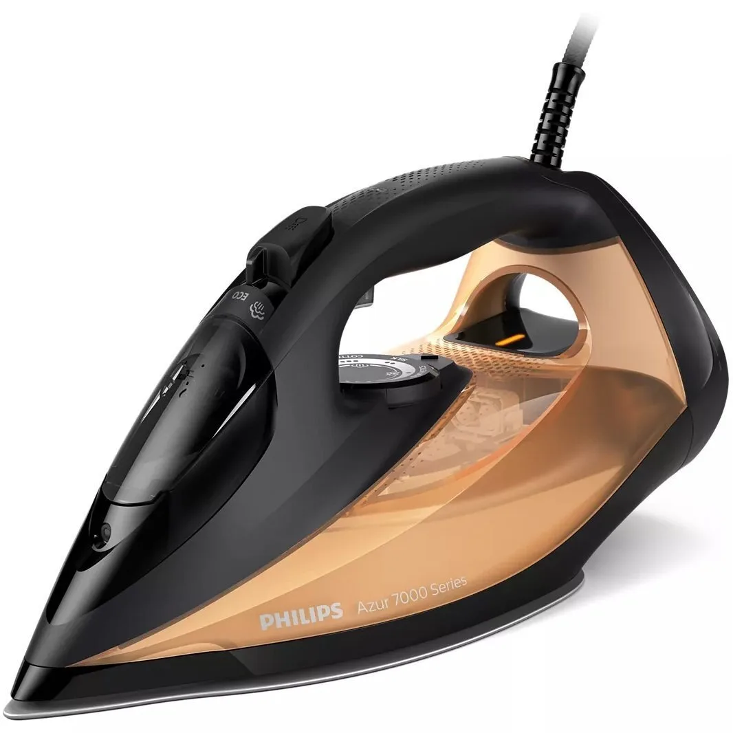 Праска Philips 7000 Series, 2800Вт, 300мл, паровий удар - 250г, постійна пара - 50г, нержавіюча сталь, чорний з золотими акцентами