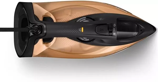 Утюг Philips 7000 Series, 2800Вт, 300мл, паровой удар – 250г, постоянная пара – 50г, нержавеющая сталь, черный с золотыми акцентами