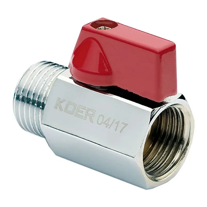 Кран міні Koer латунь 1/2" хромований сталевий