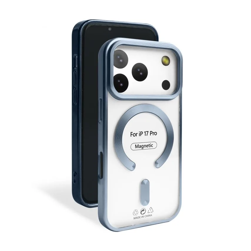 Чохол MagSafe матовий для iPhone 17 Pro синій силікон пластик