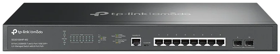 Комутатор TP-LINK SG3210XHP-M2 8x2.5GE (8xPoE), 2x10GE SFP+, 240Вт, Керований L2