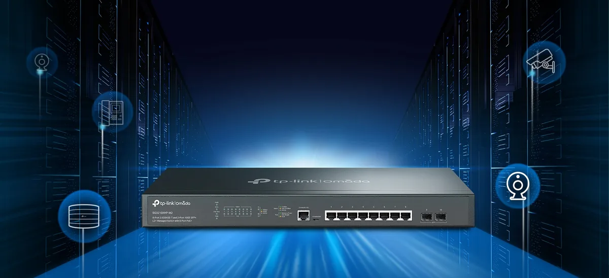 Комутатор TP-LINK SG3210XHP-M2 8x2.5GE (8xPoE), 2x10GE SFP+, 240Вт, Керований L2