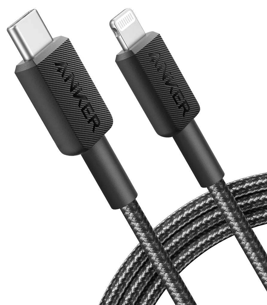 Кабель Anker USB-C до Lightning 1,8 м нейлоновий чорний