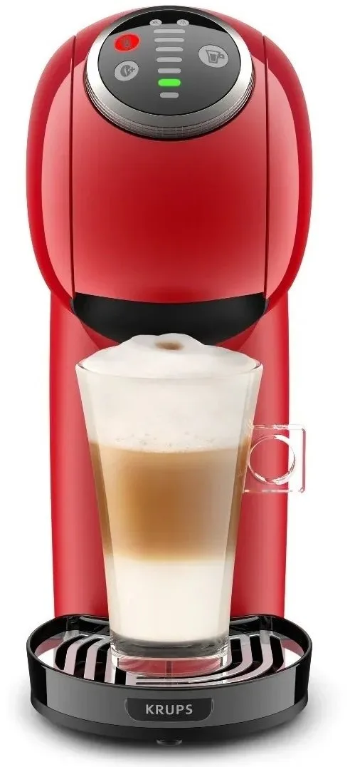 Кавоварка Krups капсульного типу Dolce Gusto Genio S Plus 0.8л, з сенсорним управлінням, червоного кольору, для приготування кави