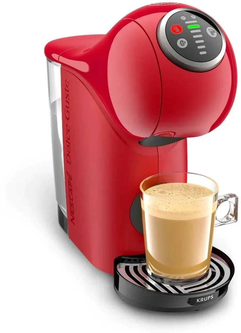 Кавоварка Krups капсульного типу Dolce Gusto Genio S Plus 0.8л, з сенсорним управлінням, червоного кольору, для приготування кави