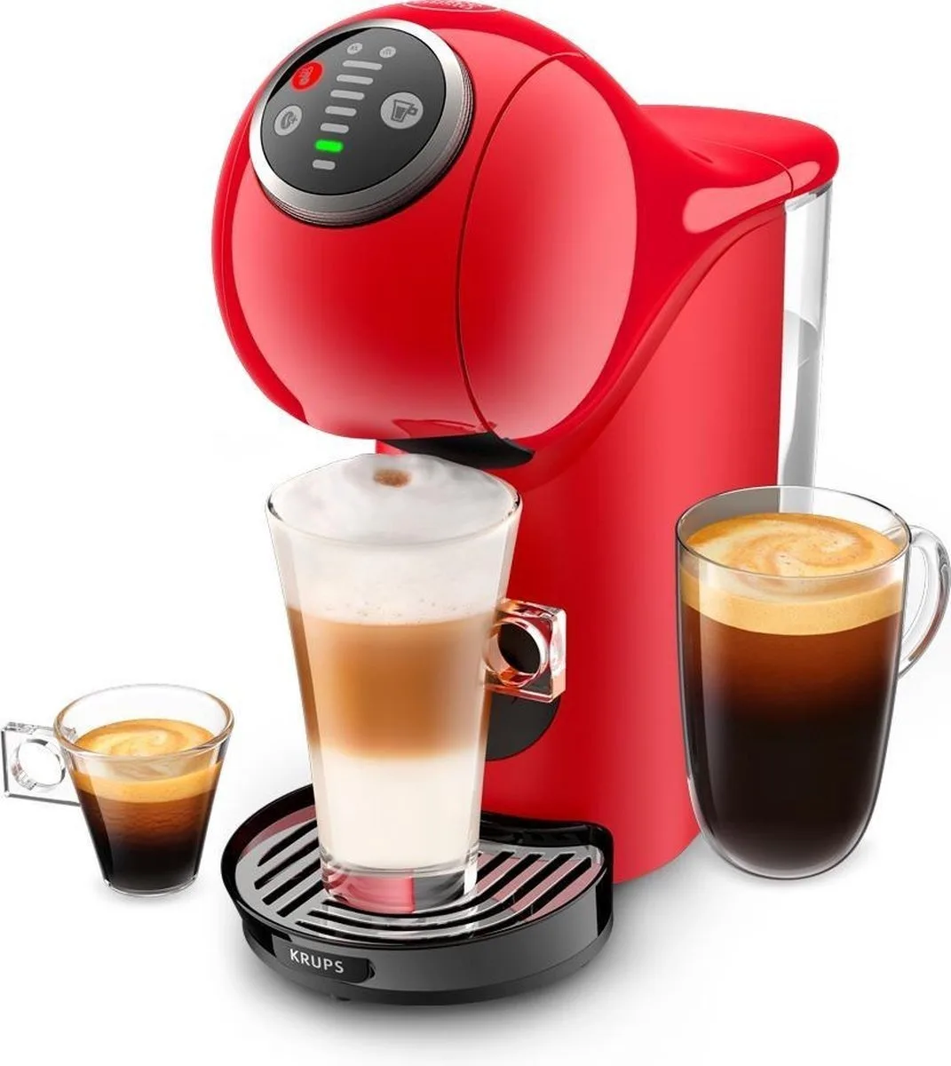 Кавоварка Krups капсульного типу Dolce Gusto Genio S Plus 0.8л, з сенсорним управлінням, червоного кольору, для приготування кави