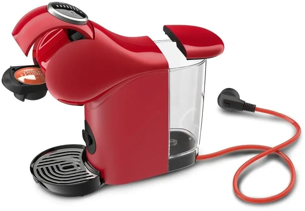 Кавоварка Krups капсульного типу Dolce Gusto Genio S Plus 0.8л, з сенсорним управлінням, червоного кольору, для приготування кави