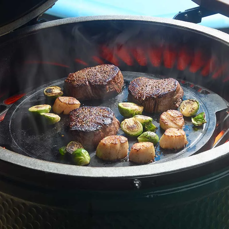 Плита двусторонняя чугунная для грилей Big Green Egg 35 см черная