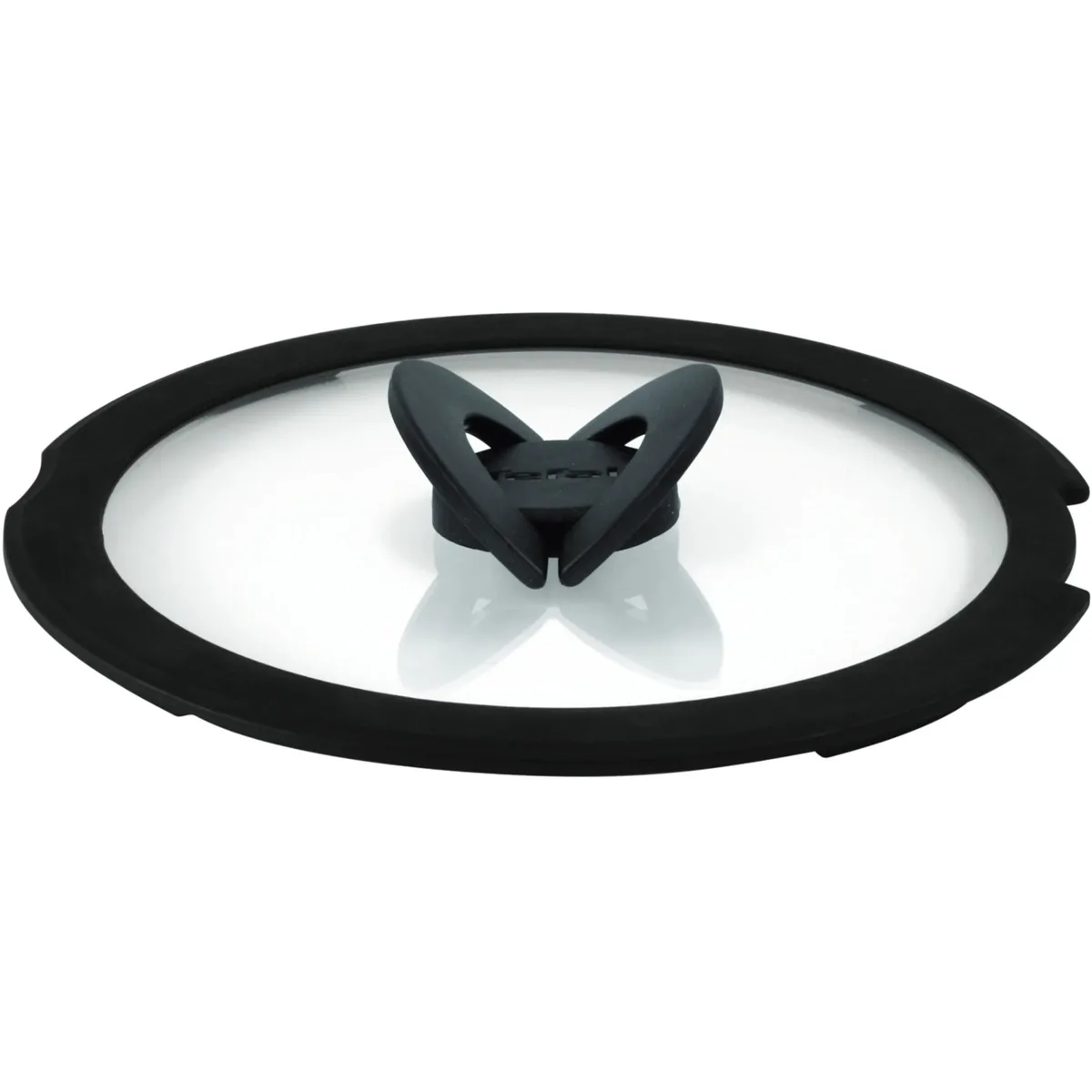 Кришка Tefal Ingenio 18 см, скляна, силіконова, прозоро-чорного кольору.